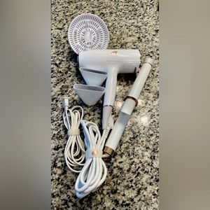 T3 Professional series Hairdryer, diffuser, two sizes concentrator, curling iron